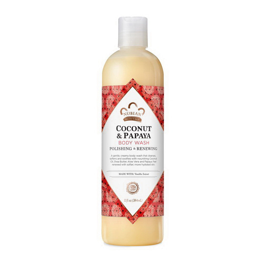 Nubian Heritage Coconut And Papaya Body Wash, 13 Oz